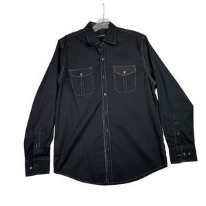 Michael Brandon Black Button‎ Down Shirt